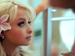 erotic blonde blowjob with swallow and facial