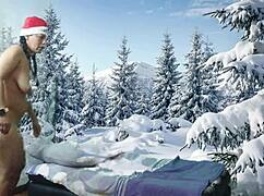 Teasing Xmas Pussy Adorned with Agarabas and Olpr in Close-Up