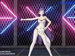 mmd raiden mei in chinese dress shaking 😍