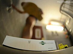 i'm miss ts, teasing with my huge feet in pantyhose, but i crushed the sandal by mistake