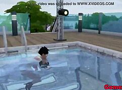 naruto hentai ep 62, videl asks madara for a pool threesome with her friend