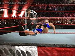 Melina battles chun li in intense wrestling