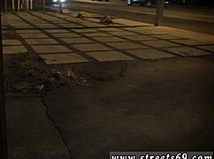 Teen tries outdoor double penetration for the first time.