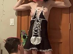 Petite teen 18+ gets dominated in bdsm.