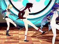 Genshin Girls Timber in Hentai Animation