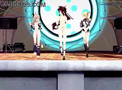 Genshin Girls Timber in Hentai Animation