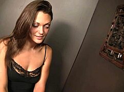 Brunette Got A Big Dick Though Glory Hole To Suck