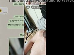 Hey, check out my girlfriend on the phone, she's so hot in this homemade web chat!