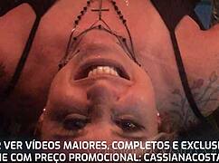 Wife enjoys beach assfucking with monster cock, then sits on husband to show bikini mark on big tits and ass.