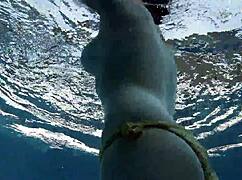 Lada Poleshuk shows big tits underwater in the pool