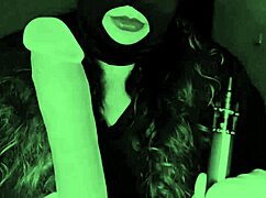 Homemade bbw fucking her dildo passionately in kinky setup.