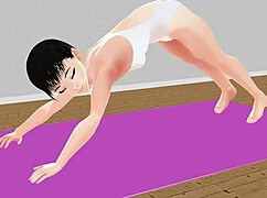 Leo Tries Stretch Yoga In Anime Style