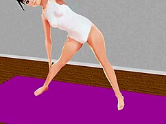 Leo Tries Stretch Yoga In Anime Style