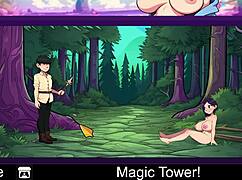 Magic tower, an erotic cartoon game in anime hentai style