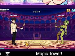 Magic tower, an erotic cartoon game in anime hentai style
