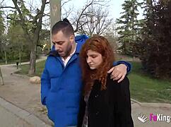 Brad's girlfriend proves her love for public blowjobs with cumshot