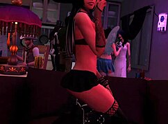 Jozie Dark Teases in Halloween Costume During Sims 4 Porn Session