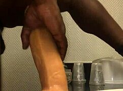 He Feels Deep Emotion With Long Gay Dildo On Bubble Butt