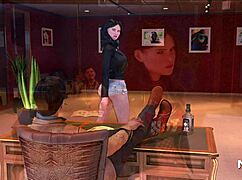 touch my breasts in this anime hentai groping game episode.