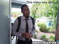 black bbw casually sucks a stranger's huge black cock