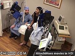 eliza shields moans with hitachi wand in medical test