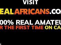 Gorgeous amateur ebony babe with natural tits masturbates outdoors. She gives deepthroat blowjob to black friend in USA