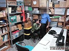 Asian officer gives blowjob during habitual theft