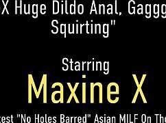 Chesty Maxine X is inserting dildos into her mature pussy and ass, looking so sexy.