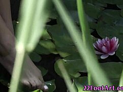 Babes' Feet Stroking Cock Outdoors in High Definition