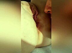 Hot rimming and anal massage with shaved couple in POV