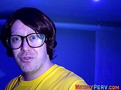 Busty British babe tricked into her first handjob and blowjob?