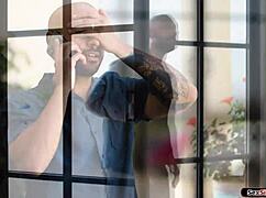 Guy Feels Overwhelmed Masturbating with Busty Blonde Mother-In-Law's Pussy and Tits