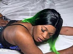 the interesting african club dancer from ghana performs doggystyle, missionary, and cowgirl riding in the night club