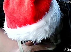 russian slut gives sloppy blowjob in public, cum smeared all over her pov