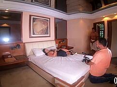 Stella Smeets feels excited facing Ed Junior's monster cock in Brazil.