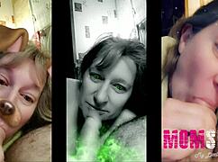 Look at this mature blonde! She plays like a young 18+ slut sucking homemade blowjob!