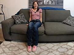 Watch GRACIE MAY, that skinny SLUT, GAGGING on COCK during EXTREME FACE FUCKING!