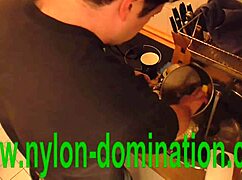 Nylon domina takes control to train her submissive housewife