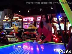 Bare teen 18+ beauties engage in rough fucking and blowjob in POV