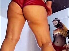 Slut Undresses In Lingerie, Ripping Clothes For Dildo Toys And Masturbation. Ass And Panties Highlighted In Bold Striptease.