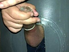 Old Amateur Couple In Swing House With Gloryhole Jerking