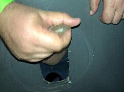 Old Amateur Couple In Swing House With Gloryhole Jerking