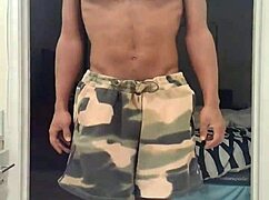 Work Out Secrets with Sexy Daddy in Dorm Gym Barefoot