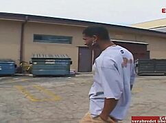 Slim Brunette Teen 18+ with Small Tits Receives Facial from Big Black Cock in Interracial Casting