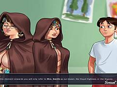 Summertime Saga Painting Two Cute Babes In Art Class