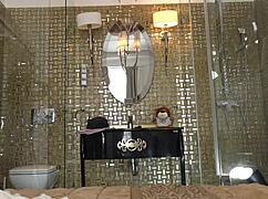 Hot Brunette Petite Milf Changes Panties in Thong