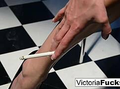 victoria shows off her long legs and great ass while smoking 😍