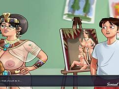 Summertime Saga Painting Two Cute Babes In Art Class