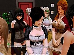 Exploring the harem hotel in episode 303 of the game.