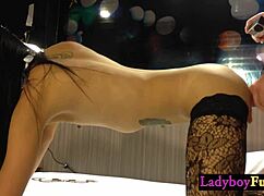 Asian Ladyboy Sugas Sucks Dick and Takes Hardcore Ass Fucking!